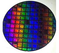 Silicon Wafer Decorative Crystal Round, Semiconductor IC Chip Style Display Piece, Tech-Inspired CPU Pattern Wafer Gift for Desk, Education & Collection (8”h No. 3 + acrylic bracket)