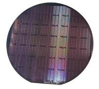 Silicon Wafer Decorative Crystal Round, Semiconductor IC Chip Style Display Piece, Tech-Inspired CPU Pattern Wafer Gift for Desk, Education & Collection (6” No. 2 + acrylic bracket)