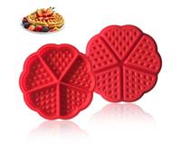 Silicon Waffle Moulds,2 PCS Pure Silicone Mini Heart Moulds 5-Cavity Non-Stick & Dishwasher Safe Waffle Muffin and Pancake Baking Trays for Oven and Air Fryer Ideal for Breakfast Pastry Making