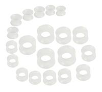 Silicone 10 Pairs Flexible Thin Ear Tunnels Hypoallergenic Earring Gauges Set Stretchers Expander Soft Piercing Jewelry Kit Tuneles De Oreja Para Hombre for Men Women 6-26 MM (White)