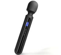 Silicone 12 inch Heavy Duty Vibrator Wand with LCD Display - 10 Pattern 4 Speed Handheld G Spot Vibrator, IPX7 Waterproof Clitoris Vibrator Adult Toys for Women Couples (Black)
