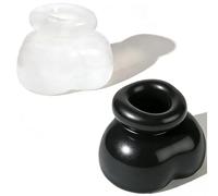 Silicone 2-Piece Testicle Stretcher Set for Men Black and White Soft CBT Sexual Stamina Training Gear