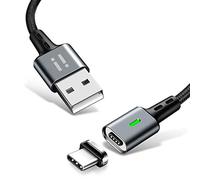 SilicOne 20 cm Platinum Nylon Magnetic USB C Quick Charge 3.0 Data Cable - 1 x Cable + 1 x USB-C Plug for Smartphone, Tablet, Mobile Phone, Android Device, MP3 Player, etc.