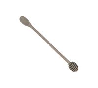 Silicone 25cm Two-Ended Prep Tool, Ridged Stirring Head & Scooping End, for Thick Syrups & Viscous Ingredients (Grey, One Size)