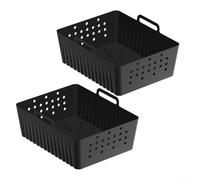 Silicone 2Pcs Nonstick Perforated Double Basket for Model For SL400 SL401 Promotes Even Heat Circulation and Easy Food Release (Black)