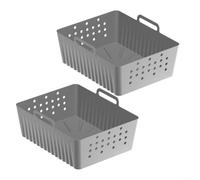 Silicone 2Pcs Nonstick Perforated Double Basket for Model For SL400 SL401 Promotes Even Heat Circulation and Easy Food Release (Gray)
