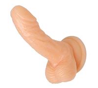 Silicone 4 Inch Realistic Suction Cup Mini Dildo - Flesh