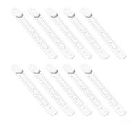 Silicone adjustable cable ties with buckle for secure cable management, reusable elastic straps for headphone cables, data cords, and other wires, set of 10 pieces (white)
