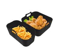 Silicone Air Fryer Basket, Non Stick Reusable Liner, Steamer Tray Tool, Heat Circulation Function, Oven Baking Utility, Professional Kitchen Equipment, Durable Flexible Base for Meat Snack