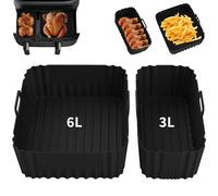 Silicone Air Fryer Liner for Philips Dual Basket Air Fryer 3000 Series,2 Pcs Reusable Air Fryer Accessories AirFryer Liners for Philips Air Fryer NA350/00