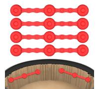 Silicone Air Fryer Liner Lock - Four Piece Magnetic Fixing Buckle Set, Heatproof Kitchen Cooking Accessory for Holding Parchment Paper During Frying | Household Meal Preparation Dining Restaurant Camp