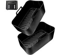 Silicone Air Fryer Liner, Reusable Silicone Air Fryer Liner for Ninja Air Fryer's, 2 Pack (21.5CM)