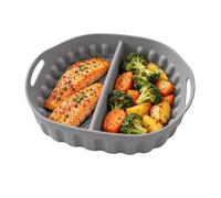 Silicone Air Fryer Liner - Square Divided Roasting Cooking Tray | Baking Air Fryer Line for Dining Room Home, Catering Restaurant, Meal Prep