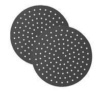 Silicone Air Fryer Liners 2 Pack Reusable Non-Stick Dual Basket Air Fryer Liner Mats for Double Drawer Dual Air Fryer and Steaming Basket Accessories Heat Resistant (Round)