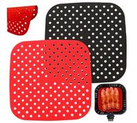 Silicone Air Fryer Liners 2Pcs Non Stick Silicone Mat for Air Fryer 8.3x8.3'' Square Perforated Airfryer Liners Parchment Paper Replacement Reusable AccessoriesSilicone