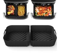 Silicone Air Fryer Liners for Ninja AF500UK Foodi FlexDrawer 10.4L/ 2pcs Ninja Air Fryer Basket Liners Resuale AF500UKCP 5.2L*2 Inserts Large Air Fryer Accessories
