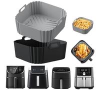 Silicone Air Fryer Liners for Ninja Air Fryer Pro XL AF141 AF142 AF181 AF182,2Pack 8.8inch Square Air Fryer Liners Reusable Basket for Cosori,Chefman,Instant Pot,Other 5-8QT,Air Fryer Accessories