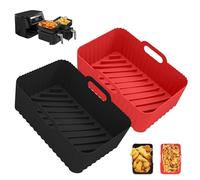 Silicone Air Fryer Liners for Ninja Dual Air Fryer, 2 Pack Liner Accessories, Airfryer Liners for Ninja