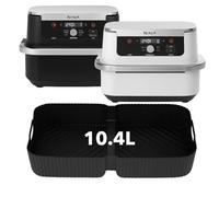 Silicone Air Fryer Liners for Ninja FlexDrawer AF500UK/AF500EU/AF500EUWH & Tefal Easy Fry FW4018G0 - Reusable Non-Stick Basket Insert, Dishwasher Safe, Heat Resistant, Dual Zone 10.4L Accessory
