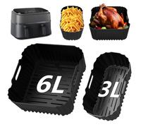 Silicone Air Fryer Liners for Philips Dual Basket Airfryer 3000 Series 6L/3L, Reusable Air Fryer Liner Accessories for Philips 2 Drawer Basket 9L Airfryer NA350/00