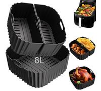 Silicone Air Fryer Liners for Russell Hobbs XXL 8L 27170-56, 3PCS Airfryer Accessories Silicone Mould for Russell Hobbs XXL 8.3 L 27632-56 Reusable Silicone Non-Stick
