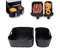 Silicone Air Fryer Liners for Tefal Dual Digital 8.3L, Non-Stick Air Fryer Accessories for Tefal Easy Fry 8.3L, Tower T17099 5.2L/3.3L, Salter EK5729, Lakeland Air Fryer 8L Dual Drawer 5.5L/3.5L