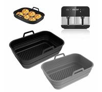 Silicone Air Fryer Liners, Reusable Silicone Air Fryer Basket Liners Foldable Air Fryer Liners Baking Tray for 8QT & 10QT Ninja Foodi Dual, Air Fryer Accessories.