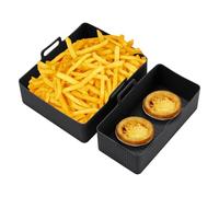 Silicone Airfryer Basket - Durable Non-Stick Bowl, Flexible Heat Resistant Baking Tray | 2x Silicone Liner for Air Fryer Microwave Steamer Daily Cooking Supplies