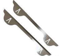 Silicone Alternative Stove Gap Covers 25 Inch Silver - Metal Cooktop Side Fillers Worktop Strips Easy Clean(A)