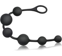 Silicone Anal Bead Butt Plug Anal Trainer Anal Chain with 6 Different Size Balls and Pull Roop for Men Women Sex Toys