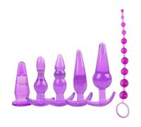 Silicone Anal Butt Plug Trainer Set, Pack of 6 Anal Sex Toys Fetish Safety for Beginner Anal Trainer for Adult Women Gay Lesbian Couples
