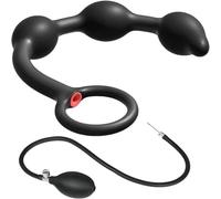 Silicone Anal Plug Inflatable Anal Butt Plug Anal Beads Expand with 3 Balls Detachable Needle Adjustable Size Adult Sex Toy for Gay Lesbian Couple Masturbation