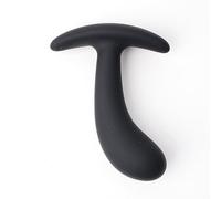 Silicone Anal Plug Smooth,Curved Prostate Massager with a Wide T-Shaped Base Waterproof (M)