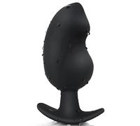 Silicone Anal Plug Wearable Butt Dilator with Curved Base Slender Waist Prostate Massager for Men Women Long-Term Comfort Adult Toy (2XL-6.14 x 2.51 Inch,Black)