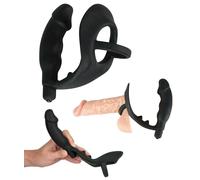 Silicone Anal Vibrator for Prostate Dildo with Vibrating Cock Ring Sex T