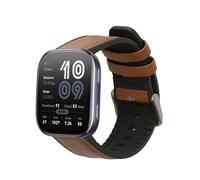 kwmobile Strap Compatible with Amazfit Bip 6 Strap - Silicone and Leather Sport Wristband - Brown/Black