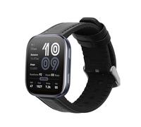 kwmobile Strap Compatible with Amazfit Bip 6 Strap - Silicone and Leather Sport Wristband - Black