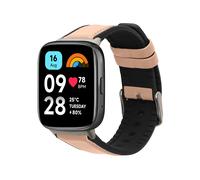 kwmobile Strap for Xiaomi Redmi Watch 3 Active/Redmi Watch 3 Lite Watch Strap - Silicone and Leather Replacement Watch Band - Sport Wristband - Dusty Pink
