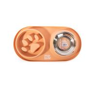 Silicone and Stainless Steel Dog Bowl - 350 ml - Removable Stainless Steel Bowl + Food Grade Silicone, Improved Digestion, Dishwasher, Microwave, Freezer - 4 Colours (Yellow)