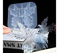 Silicone Angel Fairy Resin Epoxy Mold Flute Girl Wings Jewelry Pendant Crystal Casting Mould DIY Handmade Craft Tool Cake Topper Decoration Making Molds Rearview Mirror Hanging Pendant Ornament