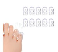 Silicone Anti-Friction Toe Protector, Gel Toe Protectors Breathable Toe Covers, Soft Clear Little Toe Protectors Caps Guards for Men Women, Toe Sleeves for Corns, Blisters and Pain Relief (10PCS)
