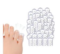 Silicone Anti-Friction Toe Protector, Gel Toe Protectors Breathable Toe Covers, Soft Clear Little Toe Protectors Caps Guards for Men Women, Toe Sleeves for Corns, Blisters and Pain Relief (100PCS)