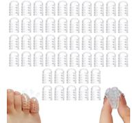 Silicone Anti-Friction Toe Protector, Upgrade Gel Toe Soft Clear Protectors Breathable Toe Covers for Men Women, Little Toe Sleeves Gel Toe Protectors for Corns, Blisters and Ingrown Toenails (50)