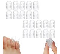 Silicone Anti-Friction Toe Protector, Upgrade Gel Toe Soft Clear Protectors Breathable Toe Covers for Men Women, Little Toe Sleeves Gel Toe Protectors for Corns, Blisters and Ingrown Toenails (20)