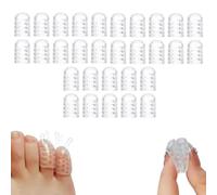 Silicone Anti-Friction Toe Protector, Upgrade Gel Toe Soft Clear Protectors Breathable Toe Covers for Men Women, Little Toe Sleeves Gel Toe Protectors for Corns, Blisters and Ingrown Toenails (30)