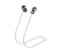 Silicone Anti-Lost Rope Neck Lanyard Compatible For Anker SoundCore Space A40 Bluetooth Earphone Cord Strap (Beige White)