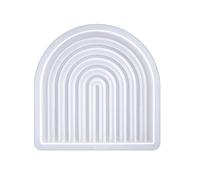 Silicone Arch Door Molds Striped Pattern Epoxy Resin for Cup Pad Home Ornaments Tray Striped Tray Mold Arch Shaped Mold