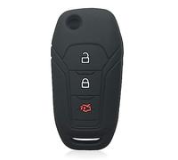 Silicone Auto Fob Cover Keyless Shell for Ford Figo 2017 Mondeo 5 Ecosport Puma 2020 Fiesta Mk8 Everest Ranger (Black)