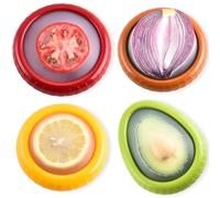 Silicone Avocado Saver - 4PCS Multi-Use Food Saver as Onion Saver & Lemon Saver, Avocado Keeper, Tomato Saver, and More - Anti-Oxidation + Reusable Fruit and Vegetable Storage Containers for Fridge
