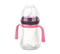 Silicone Baby Bottle, 240ml Anti-Colic Baby Bottle, Newborns Bottle Set Breast-Like Nipple Baby Feeding Bottle with Handles, Baby Feeding Supplies for Babies Boys Girls Breastfeeding